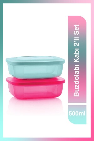 Buzdolabı Kabı 2'li Set 500 Ml Pembe-mavi 369 - 2