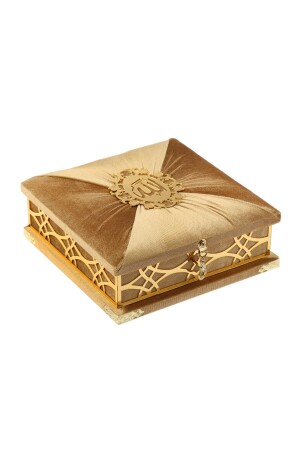 BÜZGÜLÜ KURAN-I KERİM KUTUSU 23*25 CM (BEYAZIT NO:3) GOLD - Ensarhac-Umre Malzemeleri
