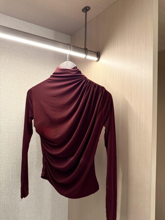 Büzgülü Sandy Bluz - Bordo - Duendeca