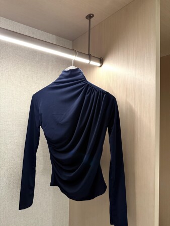 Büzgülü Sandy Bluz - Lacivert - Duendeca