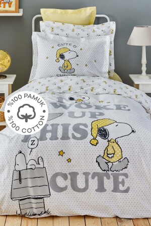 By Karaca Home Snoopy Cute Tek Kişilik %100 Pamuk Nevresim Takımı 203.01.01.0003 - PEANUTS