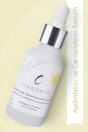 فيتامين (C) من خلال إضاءة و إحياء سيروم الرعاية الوجهية (10% فيتامين 0%). - CREADERM