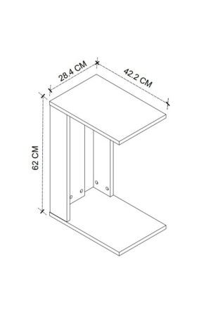 C Couchtisch, Couchtisch mit Rollen, Beistelltisch, Sofatisch, Kiefer – Anthrazit, Bfg-Wheeled-CS Couchtisch - 6