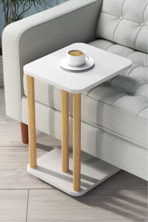 C-Couchtisch mit Rollen, Sofatisch, Servicetisch, Beistelltisch, Couchtisch, Couchtisch - 2