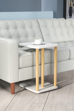 C-Couchtisch mit Rollen, Sofatisch, Servicetisch, Beistelltisch, Couchtisch, Couchtisch - 5