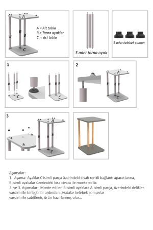 C-Couchtisch mit Rollen, Sofatisch, Servicetisch, Beistelltisch, Couchtisch, Couchtisch - 7