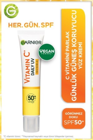 C Vitamini Günlük Güneş Koruyucu Fluid Yüz Kremi Görünmez Doku Spf50 40ml - Garnier