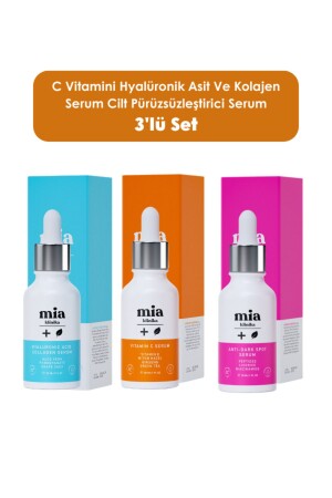 C Vitamini Hyalüronik Asit Ve Kolajen Serum Cilt Pürüzsüzleştirici Serum 3'lü Set 30 ml 7 - 3