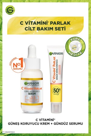 C Vitamini Parlak Aydınlatıcı Serum Günlük Güneş Koruyucu Yüz Kremi Işıltılı Doku - 2