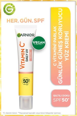 C Vitamini Parlak Aydınlatıcı Serum Günlük Güneş Koruyucu Yüz Kremi Işıltılı Doku - 7