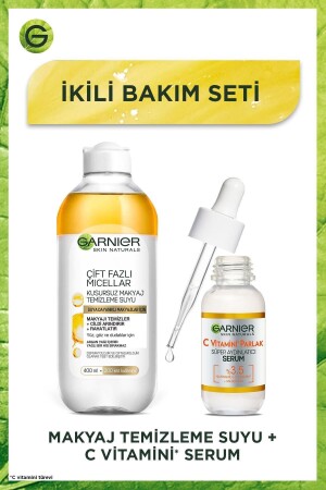 C Vitamini Parlak Süper Aydınlatıcı Serum 30 ml &çift Fazlı Micellar Kusursuz Makyaj Temizleme Suyu PKTCVTMNSRMMCLR - 2