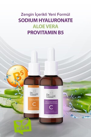 C Vitamini Ve Kolajen 2'li Bakım Serum Seti (ALEO VERA- PROVİTAMİN B5- HYALÜRONİK ASİT) (40 ML) - 3