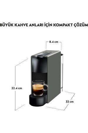 C35 Essenza Mini Grey Kaffeemaschine und Milchaufschäumer-Zubehör MİNİC35 - 3