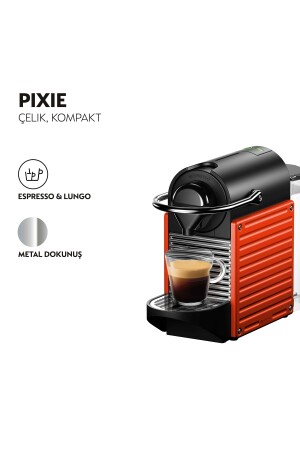 C61 Red Pixie Kapsüllü Kahve Makinesi,Kırmızı C61 PIXIE RED - 2