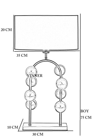 Cabil Vergoldeter Lampenschirm aus rostfreiem Metall im Sonderdesign, cremefarben mit Goldstreifen CBL8KGK062 - 4