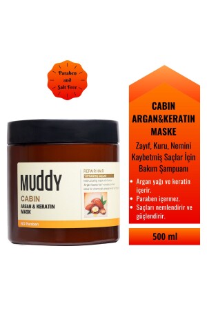 Cabin Argan and Keratin Mask 500 ml Pflegecreme für geschädigtes und kaputtes Haar 8697426731254 - 1