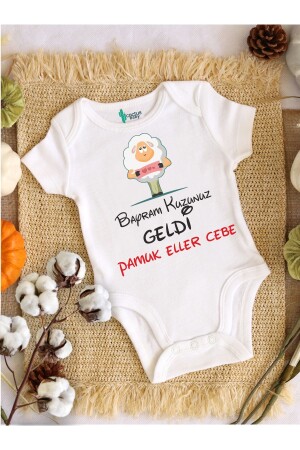 Cactus Baby Baby Holiday Eid Lamm Buchstaben bedruckter Baumwoll-Weiß-Baby-Body CBBAYRAMLIKKUZU89 - 2