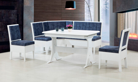 مـنـز-ريـفا كـشن كـرنر سيـت أبيض - رمادي - Cadde Yıldız