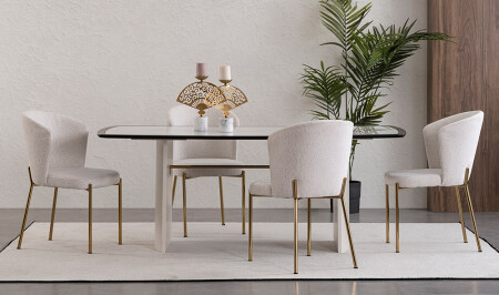 مجموعة طاولة الطعام الحديثة من مدينة منىز-ماليبو - Cadde Yıldız