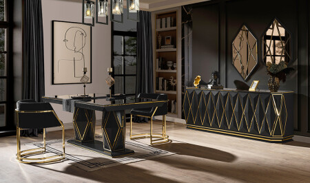 غرفة الطعام السوداء من منطقة (منز) سان ريمو - Cadde Yıldız