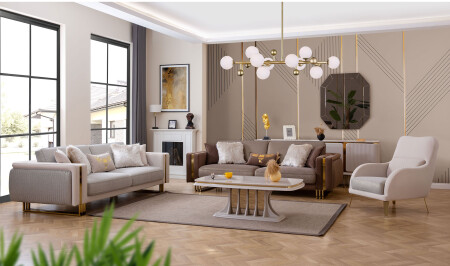 CaddeYıldız Gold Sofa Set V2 - 1