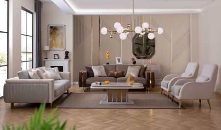 CaddeYıldız Gold Sofa Set V2 - 3