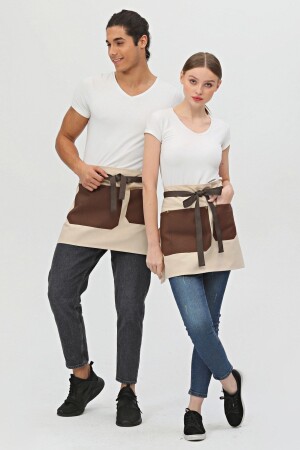 مقهى منازل (MNZ) ، باريستا، صانع شعر، بارمان، زهرة، فرنس مطبخ، مقاوم للثآرات، نصف قصير 3 جيوب قص - Monki Haus