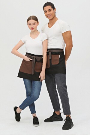 مقهى منازل (MNZ) ، باريستا، صانع شعر، بارمان، زهرة، فرنس مطبخ، مقاوم للثآرات، نصف قصير 3 جيوب قص - Monki Haus