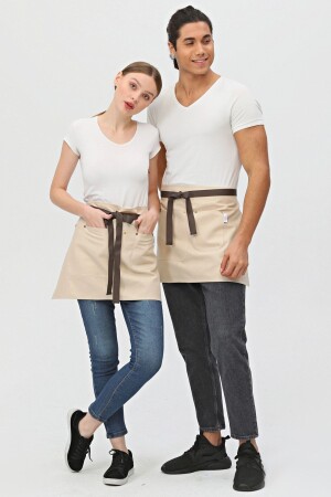 مقهى منازل (MNZ) ، باريستا، صانع شعر، بارمان، زهرة، فرنس مطبخ، مقاوم للثآرات، نصف قصير 3 جيوب قص - Monki Haus