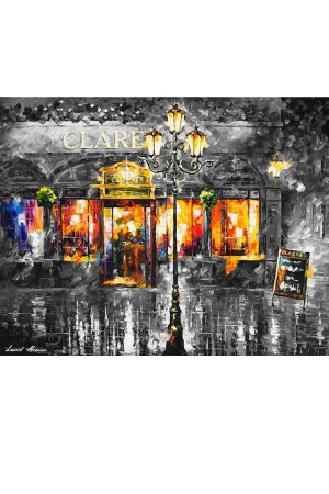 Cafe Clare Leonid Afremov Kanvas Tablo 70x90 cm CFECLRLEONDAFRMV014 - 5