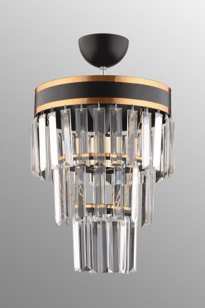 Çağla Single Black Three Floor Crystal Modern Lighting 1024 - 2