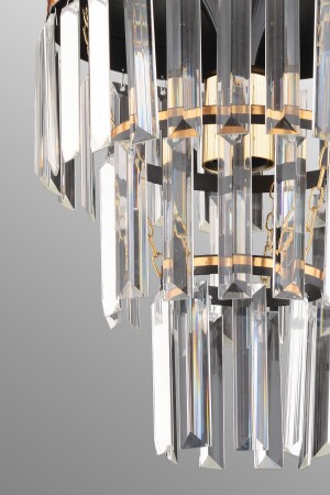 Çağla Single Black Three Floor Crystal Modern Lighting 1024 - 3