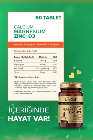 Calcium - Magnesium - Zinc - D3 - (KALSİYUM MAGNEZYUM ÇİNKO VE VİTAMİN D3) Takviye Edici Gıda - 4