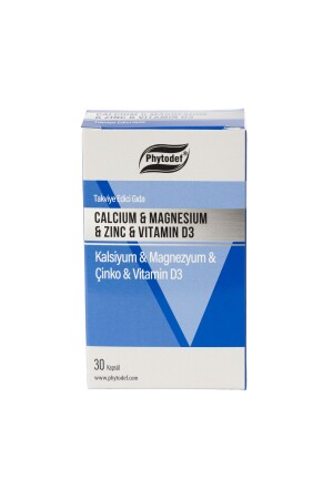 Calcium Magnesium Zink Vitamin D – 30 Kapseln (CALCIUM MAGNESİUM ZINC) PHYTDFCLMGSKPSL - 2