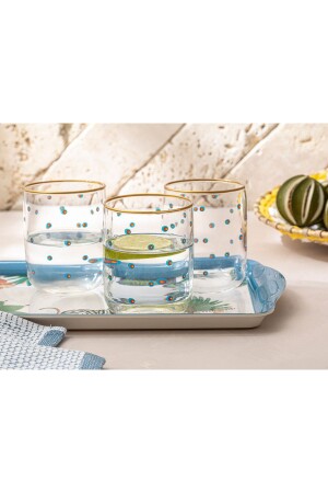 Cam 3'lü Meşrubat Bardağı 270 Ml Yeşil-mavi 10038148 - English Home