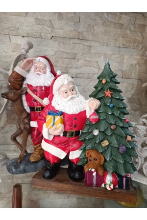 Çam Ağaçlı Noel Baba Heykeli, Noel Baba Biblo, Yılbaşı Hediyesi noel8 - ekinoksart