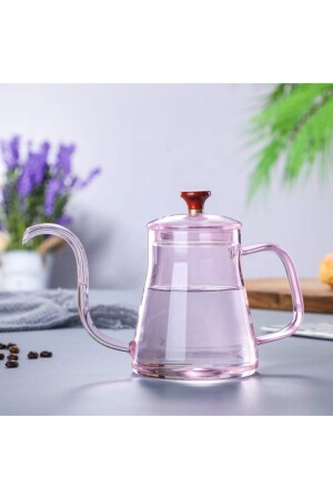 - Cam Borosilikat Kettle Ibrik 600 ml Ateşe Dayanıklı - Turuncu 041200303 - 5