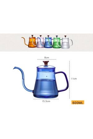 - Cam Borosilikat Kettle Ibrik 600 ml Ateşe Dayanıklı - Turuncu 041200303 - 7