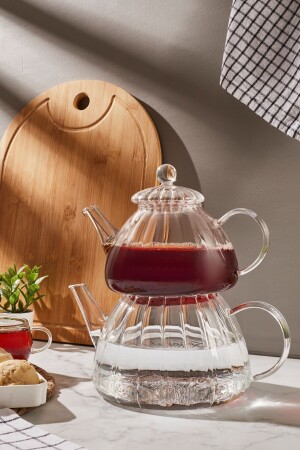 Cam Çaydanlık Isıya Dayanıklı Orta Boy Cam Çaydanlık Takımı-borosilikat Cam Çaydanlık - 3