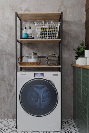 Çamaşır Makinesi Üstü 3 Raflı Düzenleyici 3 Katlı Çok Amaçlı Metal Banyo Dolabı TDR167MAKİNA2 - 2