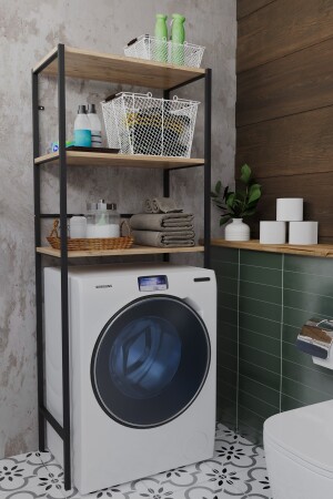 Çamaşır Makinesi Üstü 3 Raflı Düzenleyici 3 Katlı Çok Amaçlı Metal Banyo Dolabı TDR167MAKİNA2 - 3