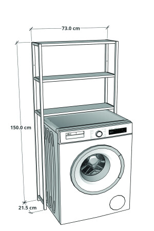 Çamaşır Makinesi Üstü Düzenleyici Raf Banyo Dolabı Rafı Makina Üstü Dolap Raf Beyaz FD-MAKINAUSTU-BYZ - 3