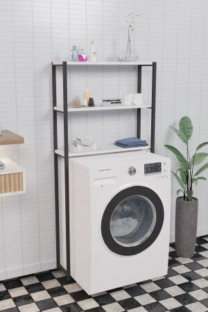 Çamaşır Makinesi Üstü Düzenleyici Raf Banyo Dolabı Rafı Makina Üstü Dolap Raf Beyaz FD-MAKINAUSTU-BYZ - CMKStore
