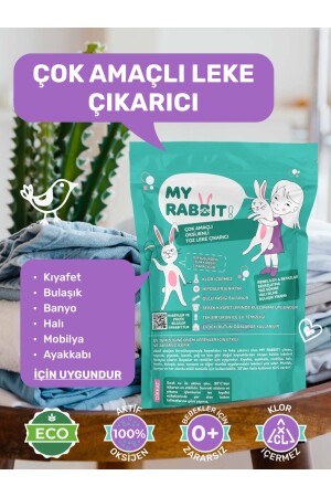 Çamaşır Ve Yüzey Için Çok Amaçlı Oksijenli Toz Leke Çıkarıcı ve beyazlatıcı 800 gr RABBIT-01 - 2