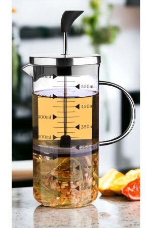 Cambu 600ml 3 Ü 1 Arada (ATEŞE DAYANIKLI) French Press Demlik- Ölçü Kabı - 2