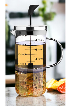 Cambu 600ml 3 Ü 1 Arada (ATEŞE DAYANIKLI) French Press Demlik- Ölçü Kabı - 3