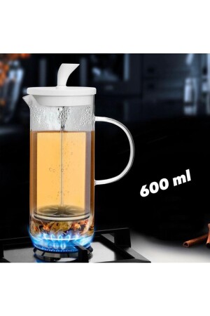 Cambu Ateşe Dayanıklı Borosilikat Cam French Press 600 ML.(beyaz)) FRNC-001 - 3