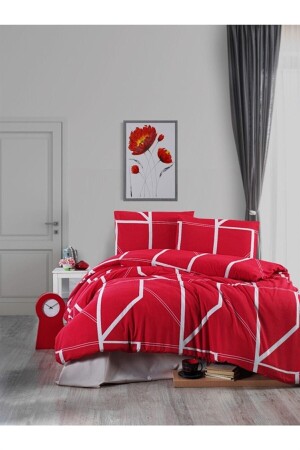 Camelia Double 4-teiliges Bettbezug-Set 200 x 220 – Rot NT1001 - 2