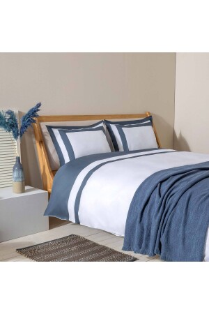 Camella Nevresim Seti 230x220 Cm Beyaz-mavi CD231TEK283 - Chakra