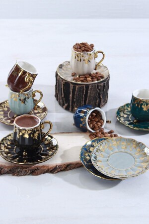 Camila Set mit 6 Porzellan-Kaffeetassen HXF-011658/12TY - 4